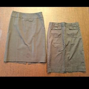 Two Banana Republic pencil skirts, size 0, stretch